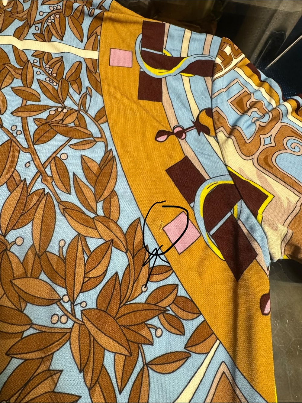 Tory Burch Geometric Garden Printed Mock-Neck Midi Dress. Size 2 - Picture 14 of 14
